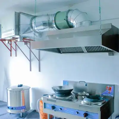 商用酒店饭店厨房油烟机静音烟机净化油烟一体不锈钢排烟风管