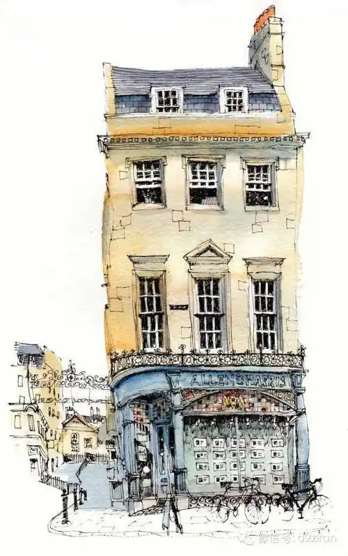 赞100张建筑水彩写生精选