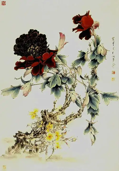 国画家王道中工笔牡丹作品(1