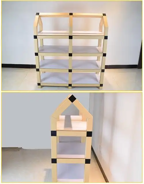 幼儿园创意纸家具儿童玩具架书架鞋架置物架独特三角形状