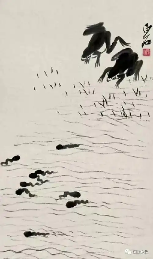 齐白石画青蛙童趣盎然