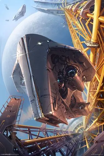 科幻角色场景类插画