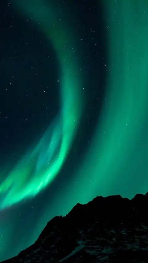 北极光,星空,星星,夜晚,山 iphone 壁纸
