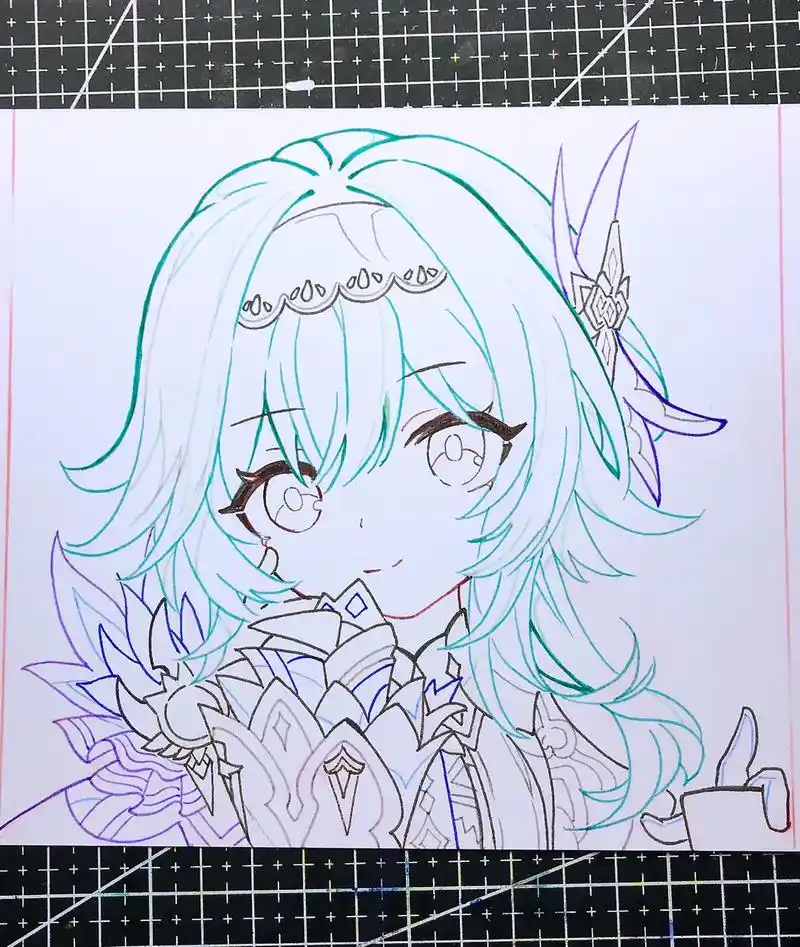 原神 #线稿 #彩稿#动漫人物 #q版 - 抖音