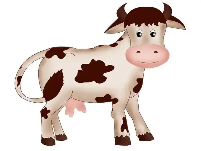 可爱牛,牛的幼稚插图