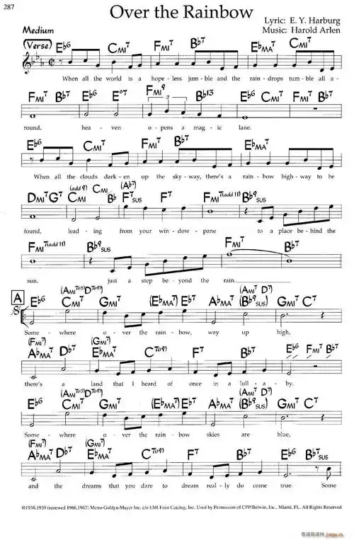 overtherainbow带和弦