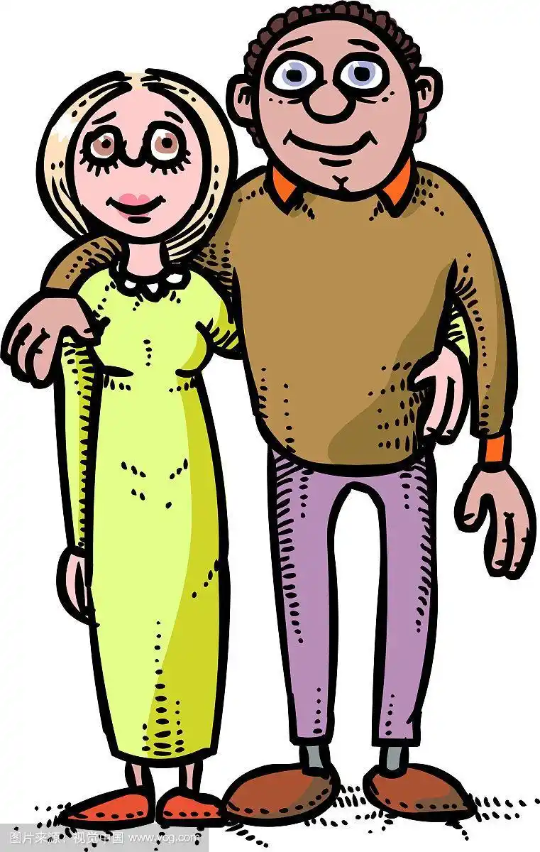 卡通形象的家庭标志父母的象征