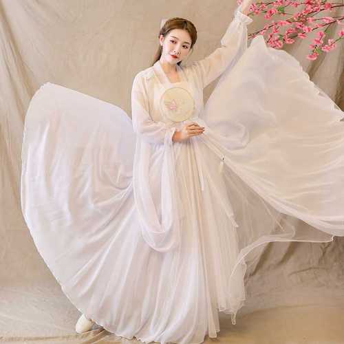 正品改良汉服仙女大摆齐腰抹胸款古装超仙气飘逸薄纱秋季舞蹈演出