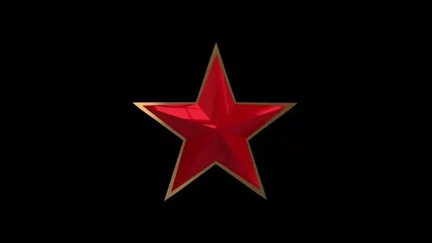 4k红色五角星无缝循环动画元素视频素材春节五角星元素