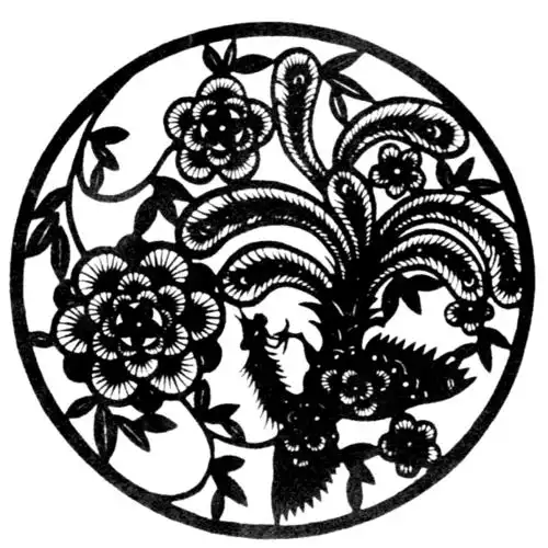 传统花鸟窗花剪纸彩色打印底稿团花手工制作刻纸图案模板素材华夏剪纸