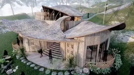 何尝不是一种打卡亮点呢 #竹房子 #竹别墅 #竹屋