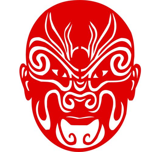 传统剪纸窗花京剧脸谱特色手工艺术作品玻璃玻璃纸纸质剪纸