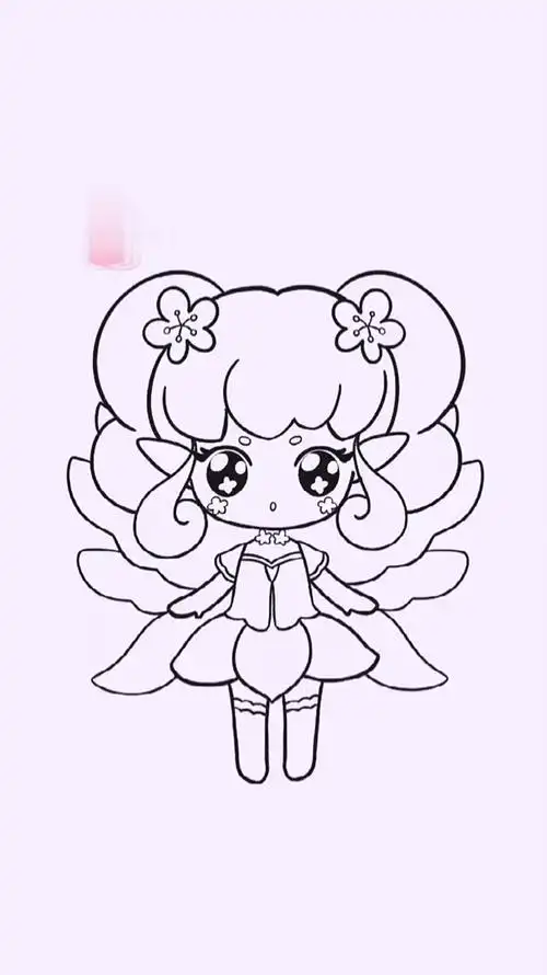 小花仙简笔画萌萌桃花精灵王红雨q版画画教程