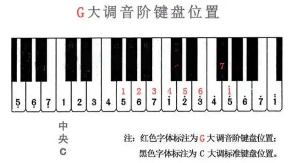钢琴1234567指法图