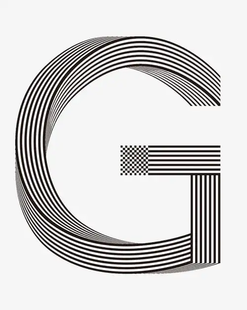 英文字母5g互联网金色质感艺术字