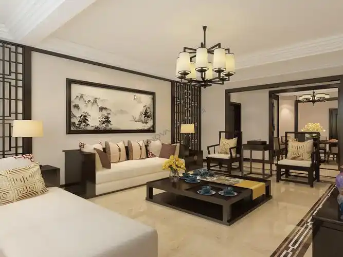 新中式风格180平米房子装修效果图-百万庄园-业之峰装饰北京分公司