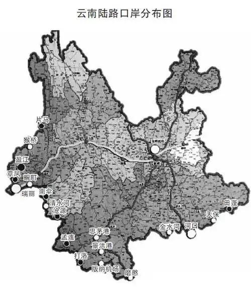 云南省边境口岸地图展示
