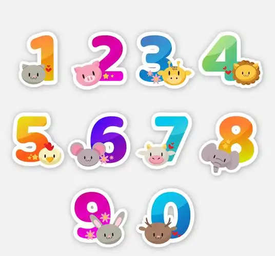 10款创意动物头像装饰数字矢量图