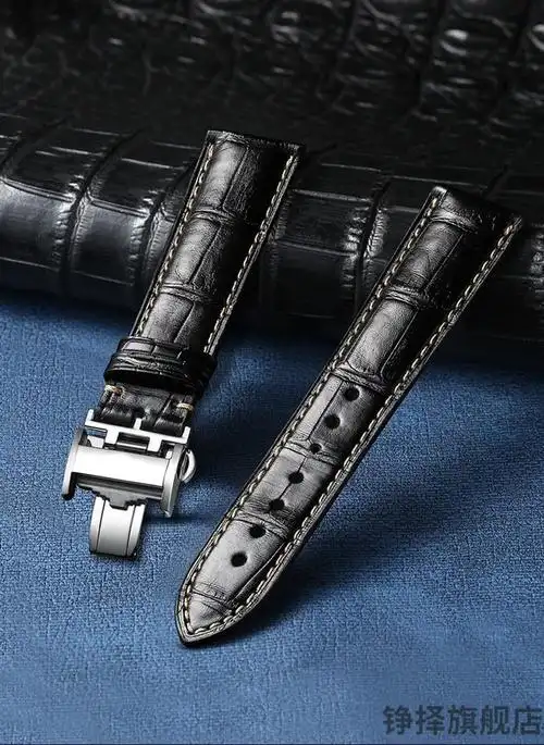 60京选好货浪琴手表表带原装浪琴表带原装美洲鳄鱼皮适用于月相军旗
