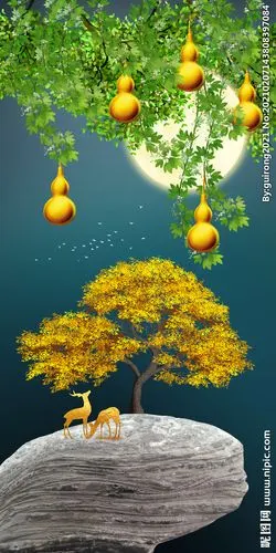 五福临门 葫芦玄关设计图__移门图案_广告设计_设计图库_昵图网nipic.