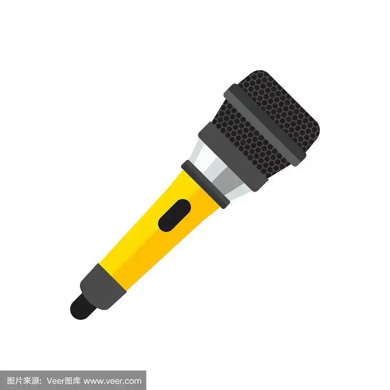 麦克风隔离在白色背景.矢量图