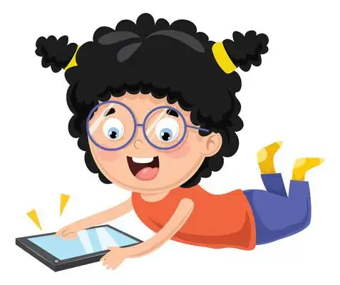 玩手机的短发女孩卡通人物图片_卡通手绘_编号11621287_红动中国