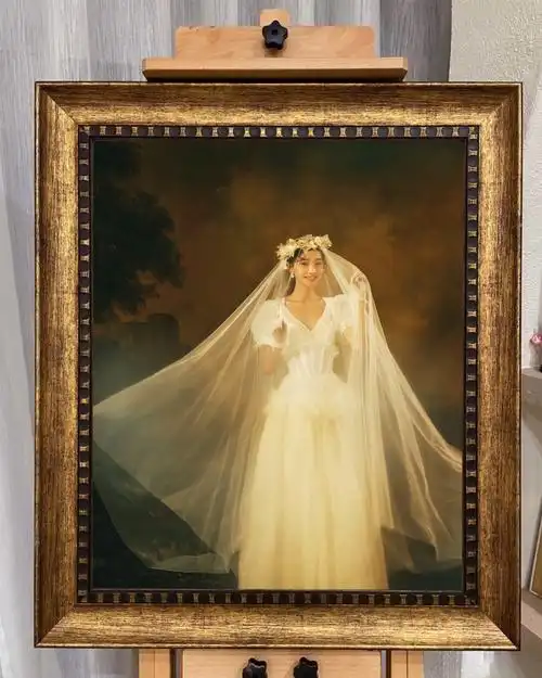太真实蒙娜丽莎分莎我的绝绝子油画婚纱照