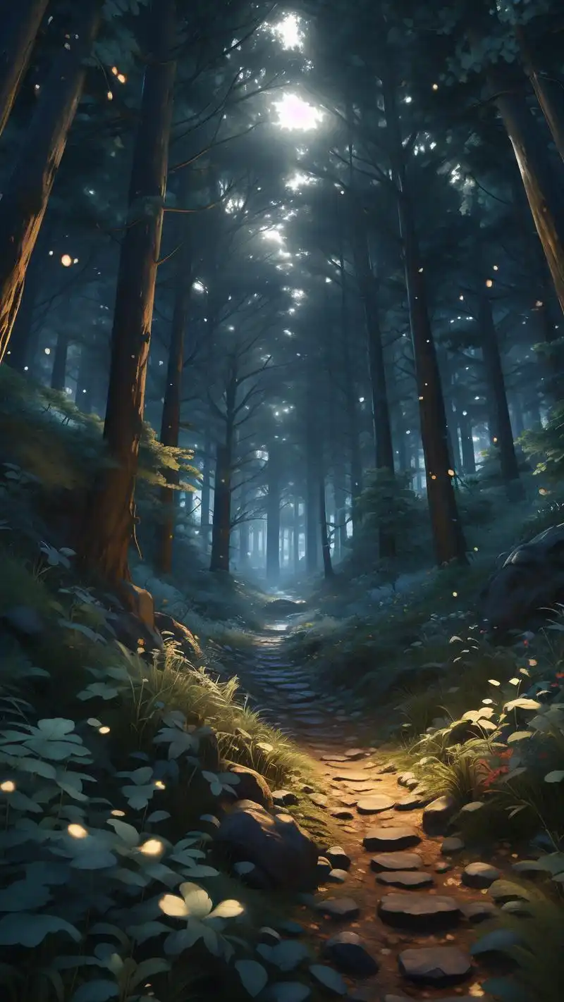 来看看这些恐怖夜晚森林主题的壁纸吧!