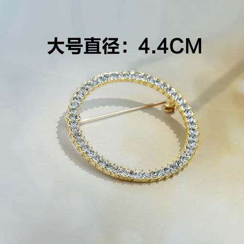 语森忆(jibochi)韩版简约圆形胸针女水钻胸花外套别针开衫扣时尚毛衣