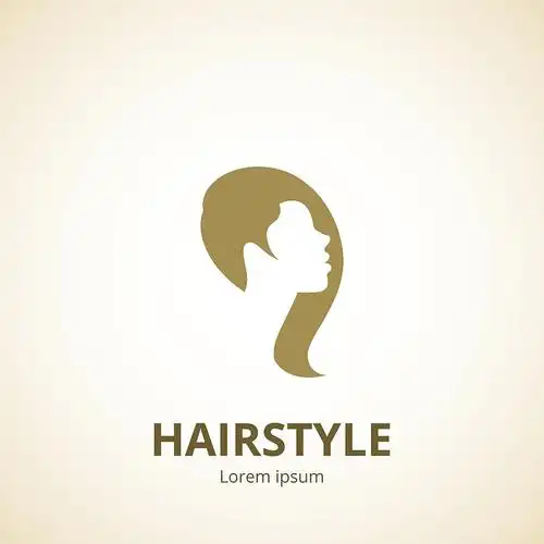 抽象标志女人的侧面脸