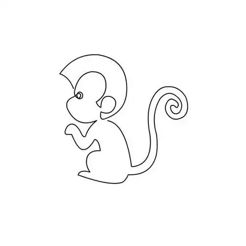 一笔画猴子的简笔画_动漫人物_儿童简笔画大全_可乐云