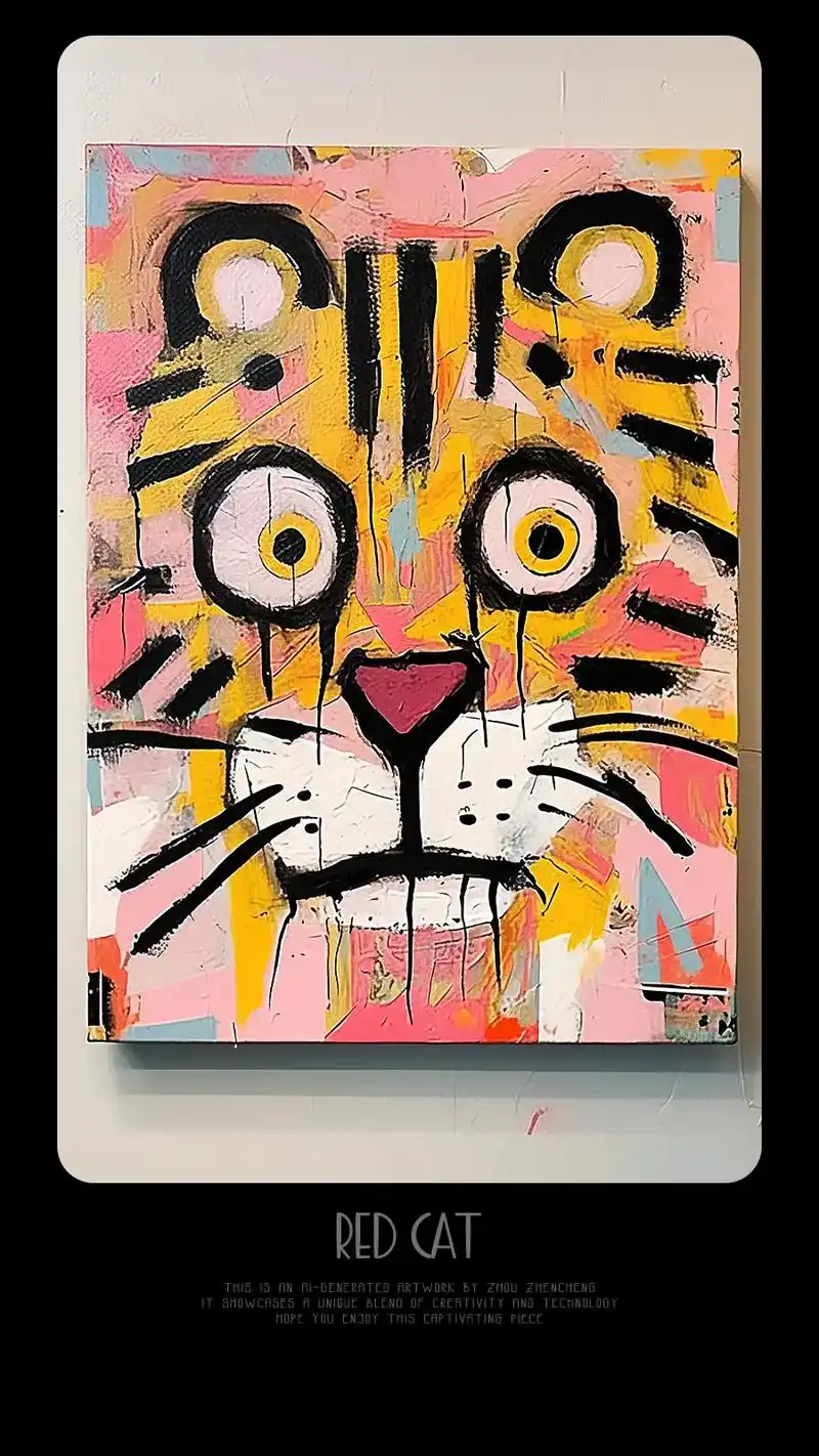 《虎》潮流涂鸦抽象画.一往无前虎山行,拨开云雾见光明; 梦里 - 抖音