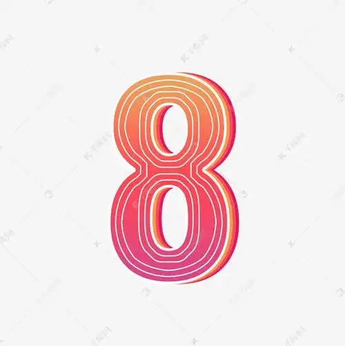 红色周年庆倒计时数字8