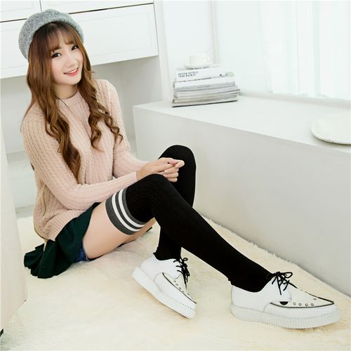 高筒袜长袜子日系长筒袜纯棉大腿袜套女学生春秋厚显瘦过膝袜优惠券