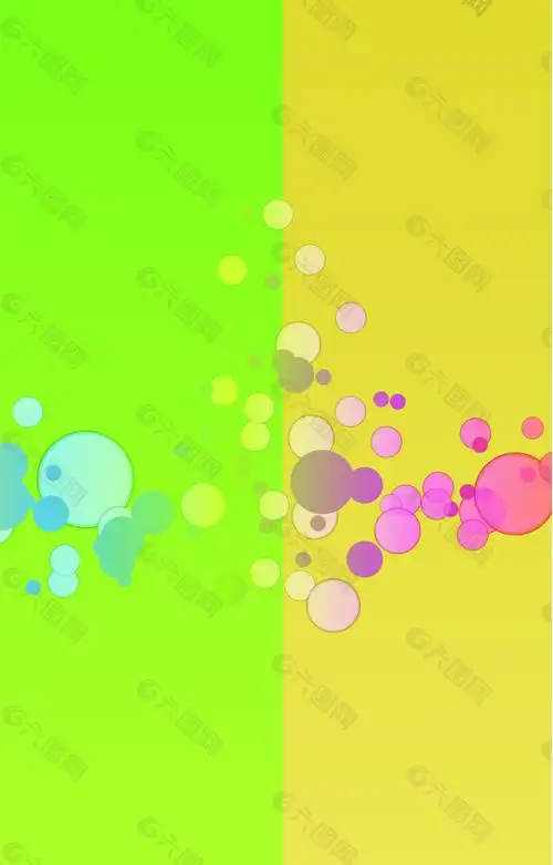 绿黄两个颜色上的圆圈背景素材