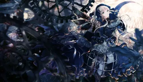 西方黑暗风格,大量褶边的少女裙摆.画师"シエラ"作品鉴赏