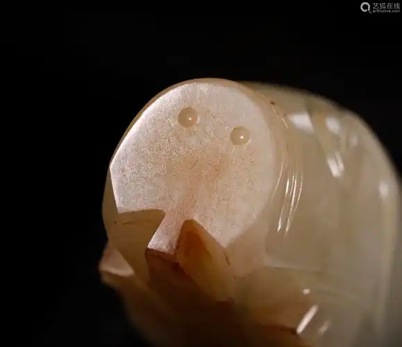 汉代玉猪握一对