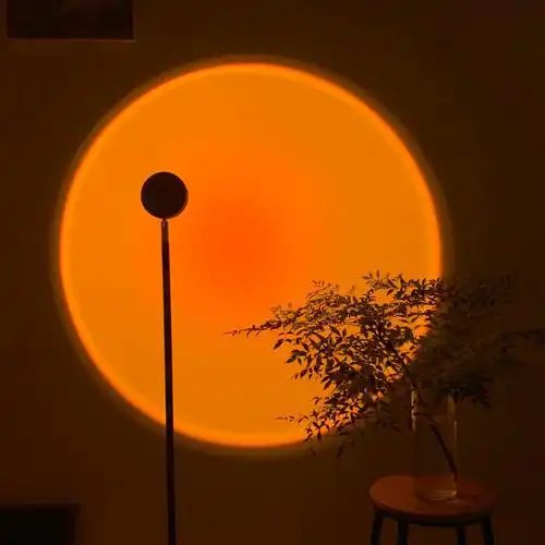 日不落夕阳灯 网红拍照投影落地灯伸缩可调节迷你落日黄昏背景灯