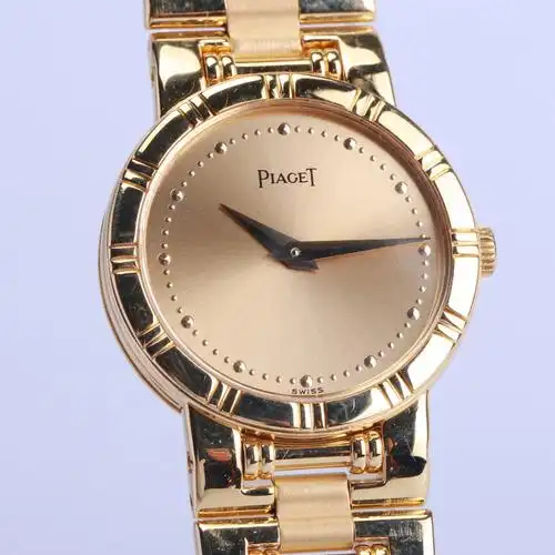 【中古】piaget/伯爵18k黄金石英表