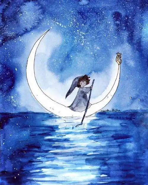 蓝色系水彩画简单蓝色系水粉画简单