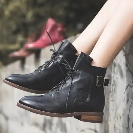 复古马丁靴女英伦风女鞋2017新款短