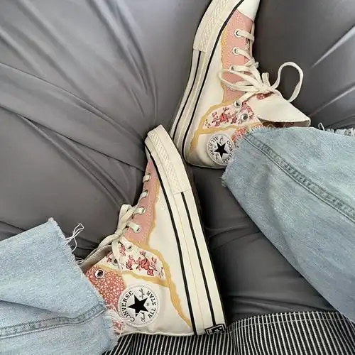converse匡威女鞋1970s侘寂印花高帮复古休闲帆布帆布鞋