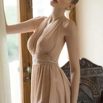 私密发货女诱惑透明性感睡衣网纱睡裙开档免脱制服套装蕾丝吊带丁字裤