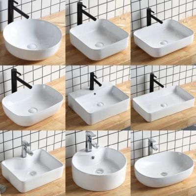 盆子台式台上盆洗手盆家用龙头单面盆小阳台椭圆形洗脸卫生间老式