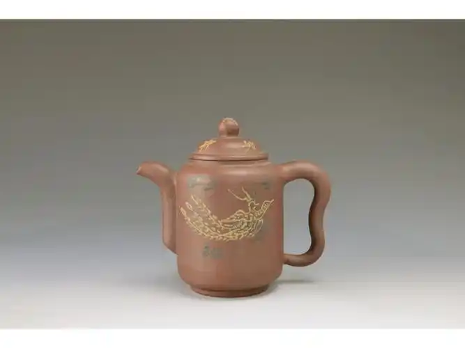 葛陶中款 凤纹紫砂壶