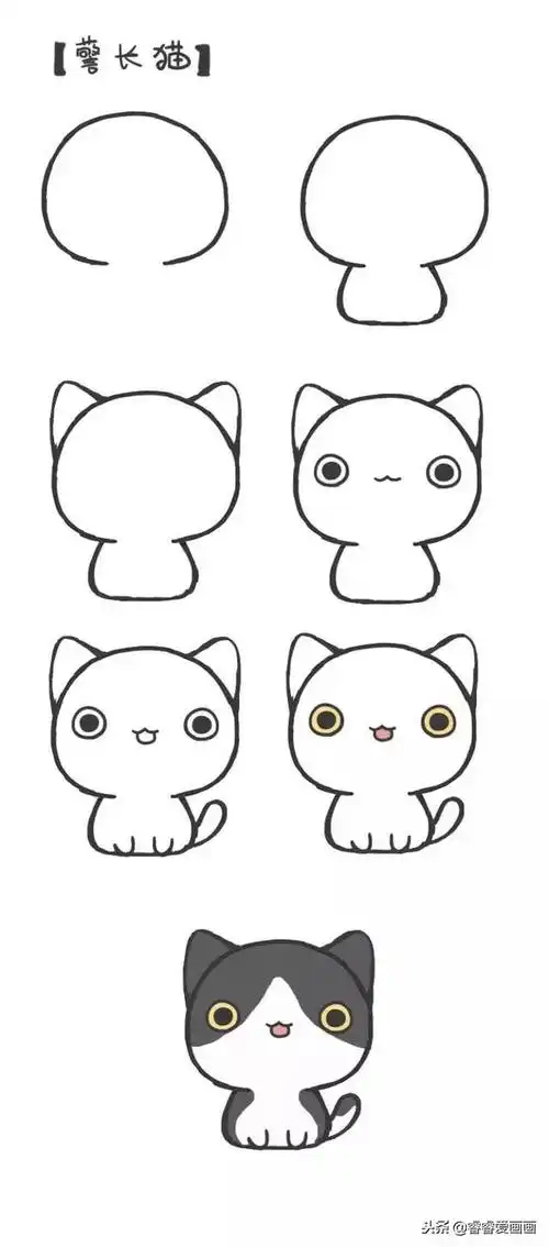 猫咪简笔画大全一幅比一幅颜值高萌翻了值得收藏