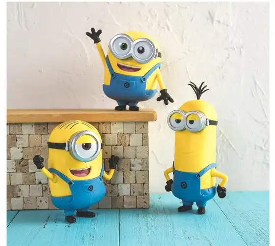 正版小黄人经典背带裤造型大号电影人偶手办桌面摆饰礼物套装