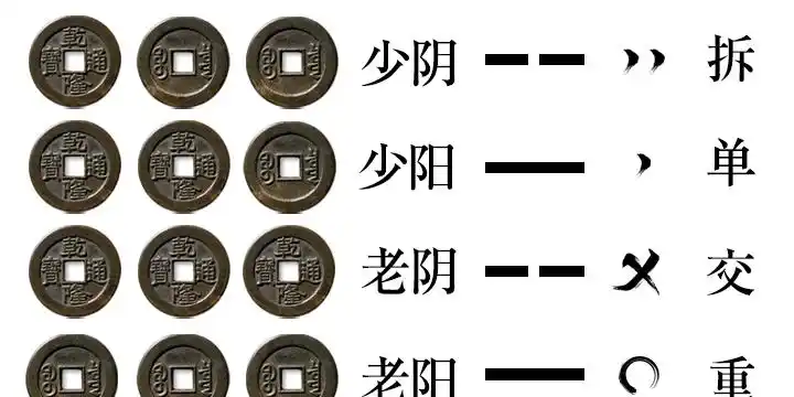 六爻铜钱怎么看 :硬币六爻卦怎样看