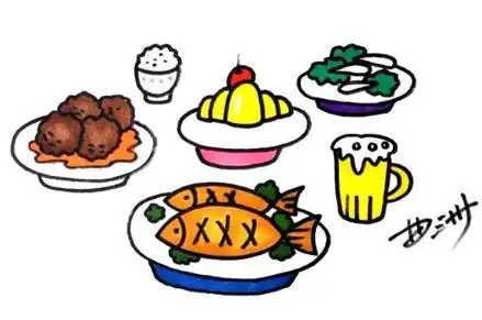 晚饭的简笔画怎么画