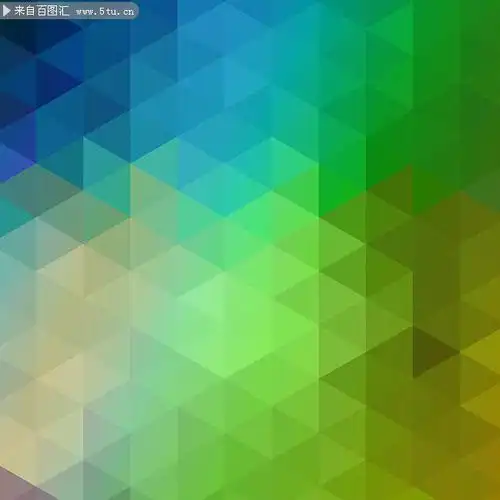 图片介绍当前图片:蓝绿渐变色抽象几何溶图背景,主题